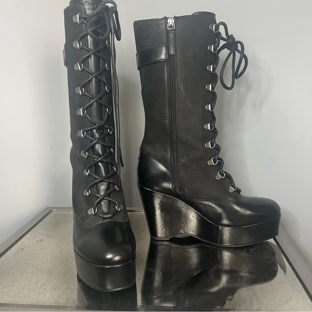 NWOT Harley Davidson W9 Platform Leather Boots